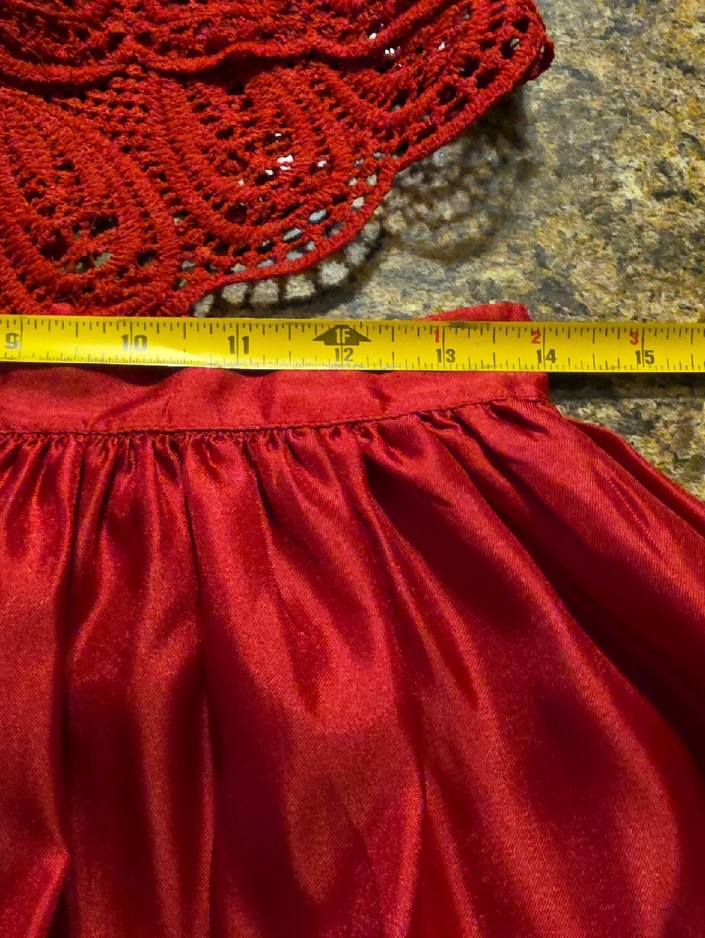 Crochet Top Red Dress Size M - Picture 7 of 8